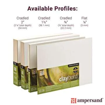 Ampersand Art Supply Wood Painting Panel: Museum Series Claybord, 6" x 6" - Pack of 4, 1/8" Flat Profile