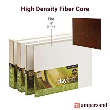 Ampersand Art Supply Wood Painting Panel: Museum Series Claybord, 6" x 6" - Pack of 4, 1/8" Flat Profile