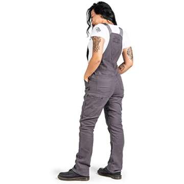 Dovetail Freshley Overalls for Women - 13 Pockets, Grey Canvas