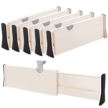 Adjustable Drawer Dividers Organizer 5 Pack for Any Space