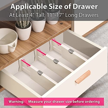 Adjustable Drawer Dividers Organizer 5 Pack for Any Space