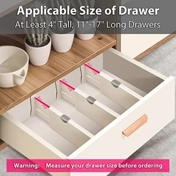 Adjustable Drawer Dividers Organizer 5 Pack for Any Space