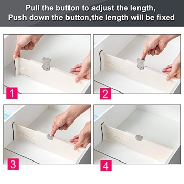 Adjustable Drawer Dividers Organizer 5 Pack for Any Space