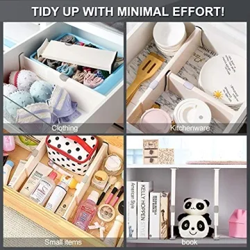 Adjustable Drawer Dividers Organizer 5 Pack for Any Space