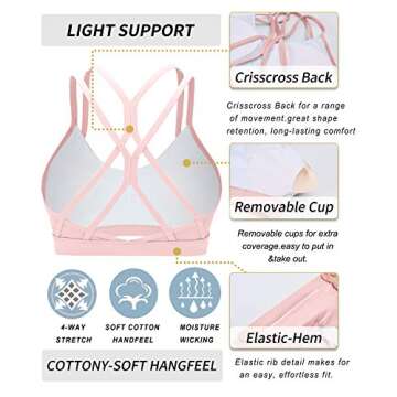 RUNNING GIRL Women's Sexy Crisscross Sports Bra - Light Support