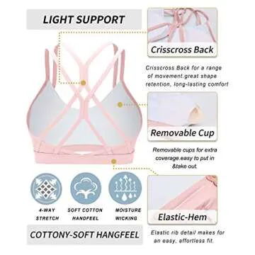 RUNNING GIRL Women's Sexy Crisscross Sports Bra - Light Support