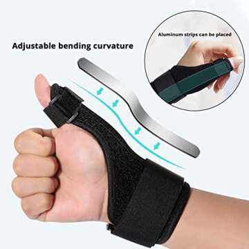 Jawflew Finger Splint Plus Sleeve, Finger Splint Trigger for Straightening, Suitable for thumb, Tendon Release & Pain Relief