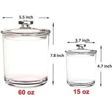 Youngever Clear Plastic Apothecary Jars for Safe Storage