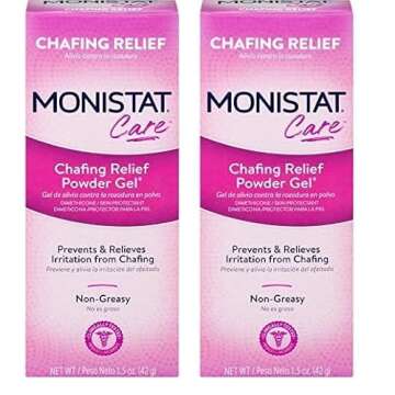 MONISTAT Chafing Relief Powder Gel - Smooth, Versatile Care, 1.5 oz Pack of 2