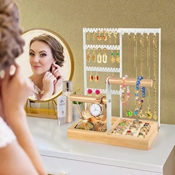 Godboat Jewelry Organizer with 4-Tier Earring Holder