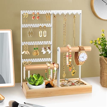 Godboat Jewelry Organizer with 4-Tier Earring Holder