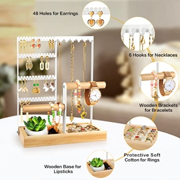 Godboat Jewelry Organizer with 4-Tier Earring Holder