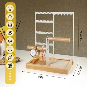 Godboat Jewelry Organizer with 4-Tier Earring Holder