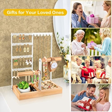 Godboat Jewelry Organizer with 4-Tier Earring Holder