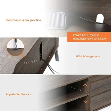 Mid-Century Modern TV Stand for 55 inch TV