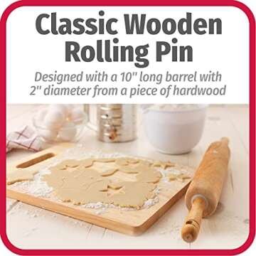 Goodcook 05717000817 Good Cook Classic Wood Rolling Pin, 1,23830