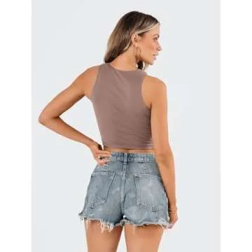 EFAN Women's Stylish Sleeveless Crop Top for Summer