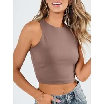 EFAN Women's Stylish Sleeveless Crop Top for Summer