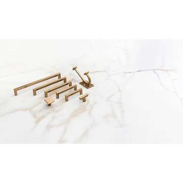 Hickory Hardware Solid Core Kitchen Cabinet Pulls, Luxury Cabinet Handles, Hardware for Doors & Dresser Drawers, 12 Inch Hole Center, Champagne Bronze, Skylight Collection(Pack of 1)