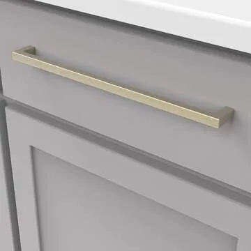 Hickory Hardware Solid Core Kitchen Cabinet Pulls, Luxury Cabinet Handles, Hardware for Doors & Dresser Drawers, 12 Inch Hole Center, Champagne Bronze, Skylight Collection(Pack of 1)