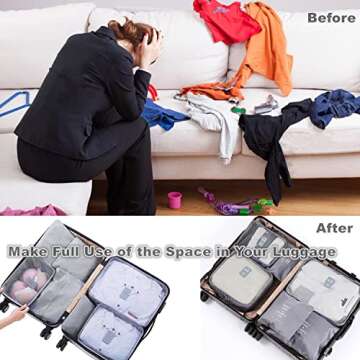 Travel Smart with GUIFIER Packing Cubes - 6 Set
