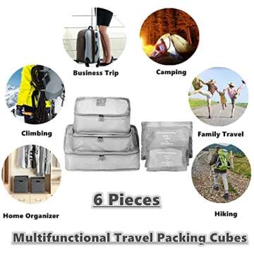 Travel Smart with GUIFIER Packing Cubes - 6 Set