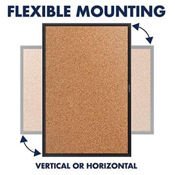 Quartet Cork Board, Bulletin Board, 3' x 2' Corkboard, Black Frame (2303B)