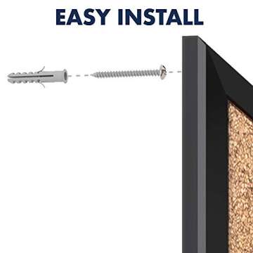 Quartet Cork Board, Bulletin Board, 3' x 2' Corkboard, Black Frame (2303B)