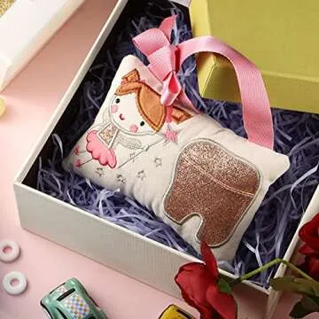 Qunclay Tooth Fairy Pillow for Kids Keepsake Gift