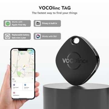 VOCOlinc Air Tags 4 Pack, Smart Bluetooth Tracker Work with Apple Find My APP (iOS Only, Not for And...
