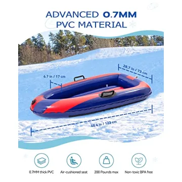 QPAU Inflatable Snow Sled for Fun Winter Adventures