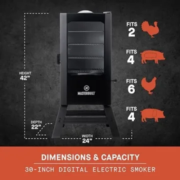 Digital Electric BBQ Smoker - 30 Inch, Black, Model MB20070421