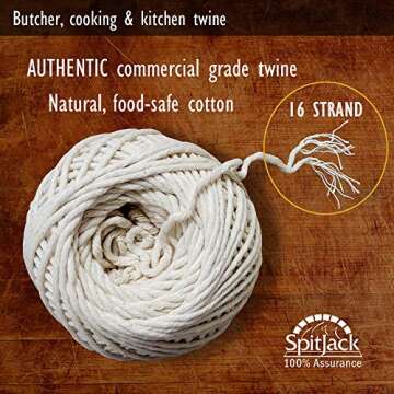 SpitJack Meat Trussing Needle and Butchers Cooking Twine Kit for Sewing Up Whole Hog, Pig, and Roast...
