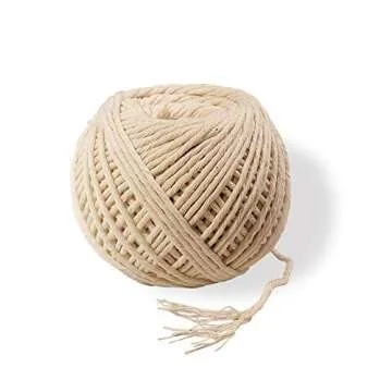 SpitJack Meat Trussing Needle and Butchers Cooking Twine Kit for Sewing Up Whole Hog, Pig, and Roasting Chicken and Turkey. 7 Inch Stainless Steel Needle and 185 Feet of Cotton Kitchen String.