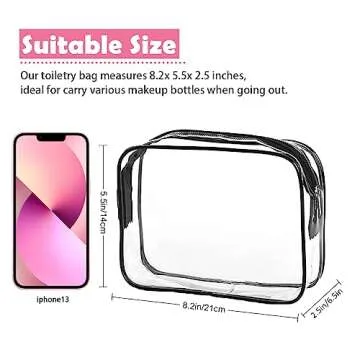 CADAVO TSA Approved Toiletry Bag, 3 Pack Clear Travel Bags for Toiletries, Quart Size Makeup Cosmetic Bag Organizer for Women Men Travel Accessories(Black)