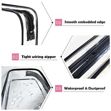 CADAVO TSA Approved Toiletry Bag, 3 Pack Clear Travel Bags for Toiletries, Quart Size Makeup Cosmetic Bag Organizer for Women Men Travel Accessories(Black)