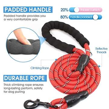 BAAPET Comfortable Padded Handle 2 Pack Dog Leash Set with Reflective Threads for Small to Large Dog...