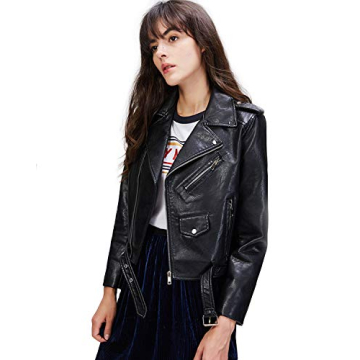 Stylish LY VAREY LIN Women's Faux Leather Motorcycle Jacket