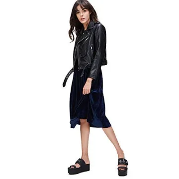 LY VAREY LIN Women's Faux Leather Motorcycle Jacket - Stylish & Comfortable