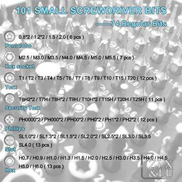 ZLX&LU Precision Screwdriver Set, Small Computer and Laptop Repair Tool Kit, Consisting of 101 Mini Screwdriver Bits, Suitable for Cleaning and Repairing, iPhone, ps4, Electronics and PC Accessories