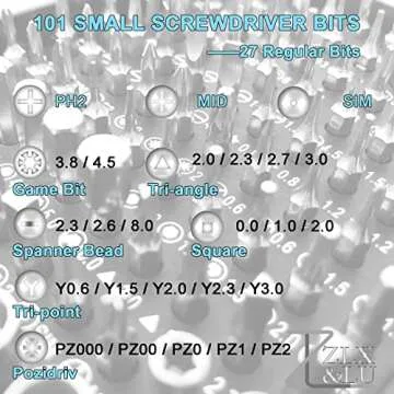 ZLX&LU Precision Screwdriver Set, Small Computer and Laptop Repair Tool Kit, Consisting of 101 Mini Screwdriver Bits, Suitable for Cleaning and Repairing, iPhone, ps4, Electronics and PC Accessories