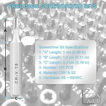 ZLX&LU Precision Screwdriver Set, Small Computer and Laptop Repair Tool Kit, Consisting of 101 Mini Screwdriver Bits, Suitable for Cleaning and Repairing, iPhone, ps4, Electronics and PC Accessories