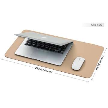 Compact Dual Sided Leather Desk Mat - Desk Pad for Office and Home - Desk Organization and Accessori...