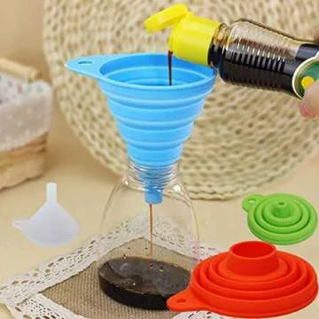 KongNai Collapsible Silicone Funnel Set for Kitchen Use