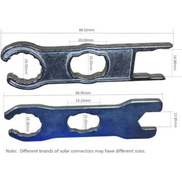 Sunway Solar Panel Connector Tool Works For MC-4 Solar Connectors,Assembly and Disassembly Tool,Metal Spanner Wrenches Crimping Tool For Solar PV System Extension Cable Wire Kit- 1 Pair