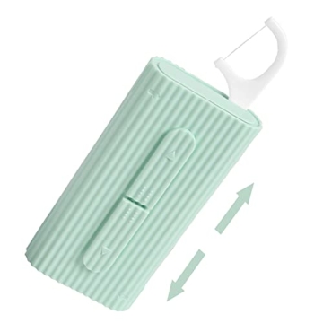 Dental Floss in Box. Portable Case, Storage 10 Picks Adult The Best Tool for Cleaning Teeth and Oral Care is Perfect for Dinners, Dating, Travel, Hotels.(Green)
