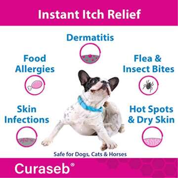 Curaseb Hot Spot Treatment Wipes for Dogs & Cats – Instant Itch Relief for Hot Spots, Paw Licking,...