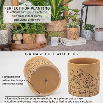 BASE ROOTS Mushroom Planter: Whimsical Ceramic Design for Any Space