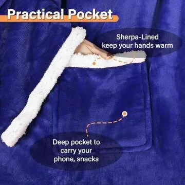 Catalonia Sherpa Wearable Blanket with Sleeves Arms, Comfy Sleeved TV Wrap Blanket, Large Snuggly Throw for Women and Men, Gift for Her