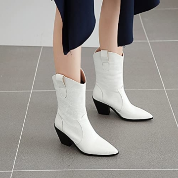 Erocalli White Cowgirl Boots Comfortable Western Women